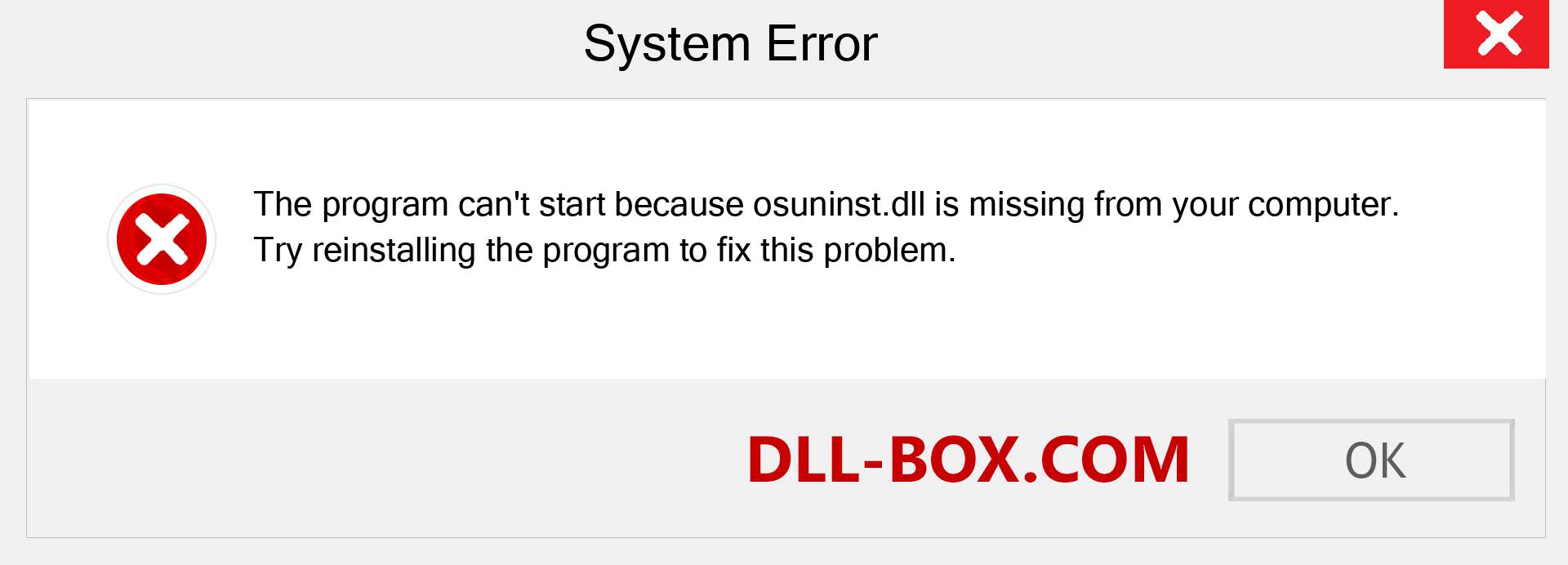  osuninst.dll file is missing?. Download for Windows 7, 8, 10 - Fix  osuninst dll Missing Error on Windows, photos, images